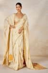 Buy_Masaba_Beige Saree Dupion Embroidered Gul Jharokha Bombat Barfi Set With Stole _at_Aza_Fashions