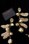 Shop_Rejuvenate jewels_Gold Plated Gota Patti, Studs Kundan Ghungroo Long Earrings _at_Aza_Fashions