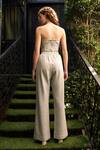 Shop_Kay Kay_Gray Cotton Pearls Square Neck Embellished Grey Corset And Pant Set _at_Aza_Fashions