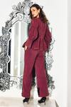 Shop_Kay Kay_Maroon Denim Sequins Round Neck Embellished Pant Set _at_Aza_Fashions