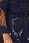 Shop_Kay Kay_Blue Denim Embroidery Crochet Patchwork Trench Coat _Online_at_Aza_Fashions