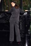 Shop_KAY KAY_Black Denim Rhinestones Collared Embellished Set _at_Aza_Fashions