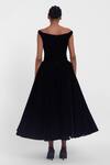 Shop_Gauri & Nainika_Black Velvet Brooches Off-shoulder Off Dress _at_Aza_Fashions