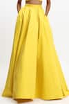 Buy_Gauri & Nainika_Yellow Cotton Flared Pleated Skirt _Online_at_Aza_Fashions