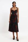 Buy_Gauri & Nainika_Black Chiffon Embroidery Halter Neck Floral Midi Dress _at_Aza_Fashions