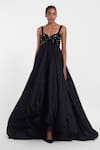 Buy Gauri & Nainika Black Silk, Velvet Crystals Sweetheart Neck Embellished Balloon Hem Gown at Aza Fashions Buy_Gauri & Nainika_Black Silk, Velvet Crystals Sweetheart Neck Embellished Balloon Hem Gown _at_Aza_Fashions