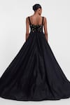 Shop Gauri & Nainika Black Silk, Velvet Crystals Sweetheart Neck Embellished Balloon Hem Gown at Aza Fashions Shop_Gauri & Nainika_Black Silk, Velvet Crystals Sweetheart Neck Embellished Balloon Hem Gown _at_Aza_Fashions