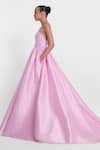 Gauri & Nainika Pink Silk Brooches Sweetheart Neck Embellished Gown And Stole Online at Aza Fashions Gauri & Nainika_Pink Silk Brooches Sweetheart Neck Embellished Gown And Stole _Online_at_Aza_Fashions
