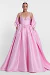 Buy Gauri & Nainika Pink Silk Brooches Sweetheart Neck Embellished Gown And Stole at Aza Fashions Buy_Gauri & Nainika_Pink Silk Brooches Sweetheart Neck Embellished Gown And Stole _at_Aza_Fashions