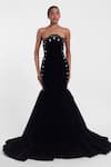 Buy Gauri & Nainika Black Velvet Crystals Off-shoulder Embellished Off Gown Online at Aza Fashions Buy_Gauri & Nainika_Black Velvet Crystals Off-shoulder Embellished Off Gown _Online_at_Aza_Fashions