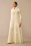 Buy_Ampm_Ivory Chanderi Embroidery Round Neck Resham Maxi Dress _at_Aza_Fashions