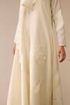 Shop_Ampm_Ivory Chanderi Embroidery Round Neck Resham Maxi Dress _Online_at_Aza_Fashions