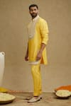 Buy_Sva By Sonam & Paras Modi_Yellow Silk Embroidery Dori Kurta Set 