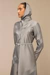 Buy_Ampm_Gray Grey Silk Plain Scarf _Online_at_Aza_Fashions