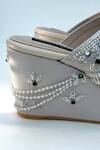 Shradha Hedau Footwear Couture_Gold Cutdana Embroidered Kolhapuri Wedges _at_Aza_Fashions