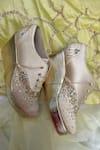 Buy_Shradha Hedau Footwear Couture_Gold Sequin Cutdana Embellished Sneaker Wedges 