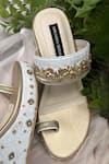 Buy_Shradha Hedau Footwear Couture_Gold Cut Work, Sequins, Stones Vine Embroidered Kolhapuri Wedges _Online_at_Aza_Fashions