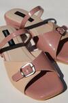 Buy_Shradha Hedau Footwear Couture_Pink Color Block And Peach Heels _Online_at_Aza_Fashions