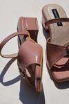 Shop_Shradha Hedau Footwear Couture_Pink Color Block And Peach Heels _Online_at_Aza_Fashions