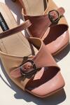 Shradha Hedau Footwear Couture_Pink Color Block And Peach Heels _at_Aza_Fashions