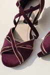 Buy_Shradha Hedau Footwear Couture_Wine Strappy Heels With Golden Edges 
