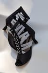Buy_Shradha Hedau Footwear Couture_Black Glitter Sparkle Strap Peep-toe Boots _at_Aza_Fashions