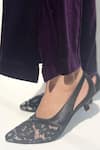 Buy_Shradha Hedau Footwear Couture_Black Lace Embellished Closed Toe Heels _Online_at_Aza_Fashions