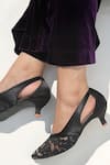 Shradha Hedau Footwear Couture_Black Lace Embellished Closed Toe Heels _at_Aza_Fashions
