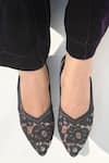 Shop_Shradha Hedau Footwear Couture_Black Lace Embellished Closed Toe Heels _at_Aza_Fashions