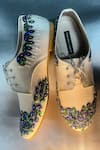 Shop_Shradha Hedau Footwear Couture_Beige Sequin Embroidered Sneakers _Online_at_Aza_Fashions