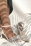Shop Shradha Hedau Footwear Couture White Pearls, Sequins, Embroidery Heels at Aza Fashions Shop_Shradha Hedau Footwear Couture_White Pearls, Sequins, Embroidery Heels _at_Aza_Fashions