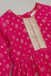 Buy_Saka Designs_Pink Rayon Embroidery, Lace Geometric Print Peplum Kurta And Palazzo Set_Online_at_Aza_Fashions