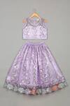 Shop_Saka Designs_Purple Net, Satin Sequins Embroidered Lehenga Set_at_Aza_Fashions
