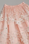 Shop Saka Designs Peach Net, Satin Sequins, Embroidery Floral Lehenga And Blouse Shop_Saka Designs_Peach Net, Satin Sequins, Embroidery Floral Lehenga And Blouse