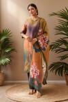 Buy_Samyukta Singhania_Multi Color Viscose, Silk Sequins, Beads Bloom Print Kurta Set With Dupatta _at_Aza_Fashions