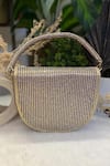 Buy_Soniya G_Gold Beads Moon Shaped Handbag _at_Aza_Fashions