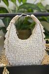 Buy_Soniya G_White Beads, Sequins Embellished Clutch _at_Aza_Fashions