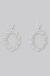 Shop_Zevar By Geeta_White Foil Printing Floral Drop Faux Diamond Earrings _at_Aza_Fashions