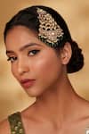 Zevar By Geeta_Gold Plated Polki Studded Bead Drop Passa _Online_at_Aza_Fashions