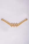 Shop_Zevar By Geeta_Gold Plated Stones, Crystals Moissanite Geometric Bracelet _at_Aza_Fashions