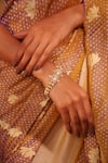 Shop_Zevar By Geeta_Gold Plated Stones, Crystals Moissanite Geometric Bracelet _Online_at_Aza_Fashions