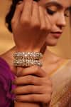 Buy_Zevar By Geeta_Gold Plated Diamonds, Stones Kundan Polki Embellished Bangles Set _at_Aza_Fashions