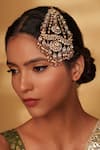 Buy_Zevar By Geeta_Red Gold Two Tone Kundan Passa _at_Aza_Fashions