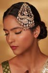 Buy_Zevar By Geeta_Red Gold Two Tone Kundan Passa _Online_at_Aza_Fashions