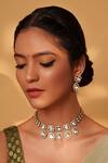 Buy_Zevar By Geeta_Gold Plated Zari Geometric Polki Kundan Choker Set _Online_at_Aza_Fashions