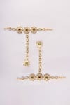 Buy_Zevar By Geeta_Gold Plated Kundan Polki Floral Haathphool Set _at_Aza_Fashions