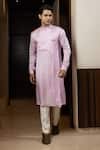 Yoseba Pink Linen, Satin, Cotton Pleated Kurta And Pant Pyjama Set Online at Aza Fashions Yoseba_Pink Linen, Satin, Cotton Pleated Kurta And Pant Pyjama Set _Online_at_Aza_Fashions