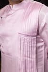 Yoseba Pink Linen, Satin, Cotton Pleated Kurta And Pant Pyjama Set at Aza Fashions Yoseba_Pink Linen, Satin, Cotton Pleated Kurta And Pant Pyjama Set _at_Aza_Fashions