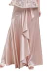 Buy_Isha Regalia_Beige Net, Satin Embroidery, Sequins, Beads Hand Top And Draped Skirt Set _Online_at_Aza_Fashions
