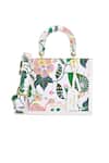 Buy_Payal Singhal Accessories_White Botanical Print Box Satchel Bag